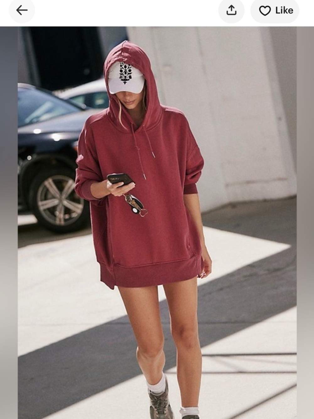 Free People Sprint to the Finish Burgundy Hoodie Pullover Sour Cherry Wine